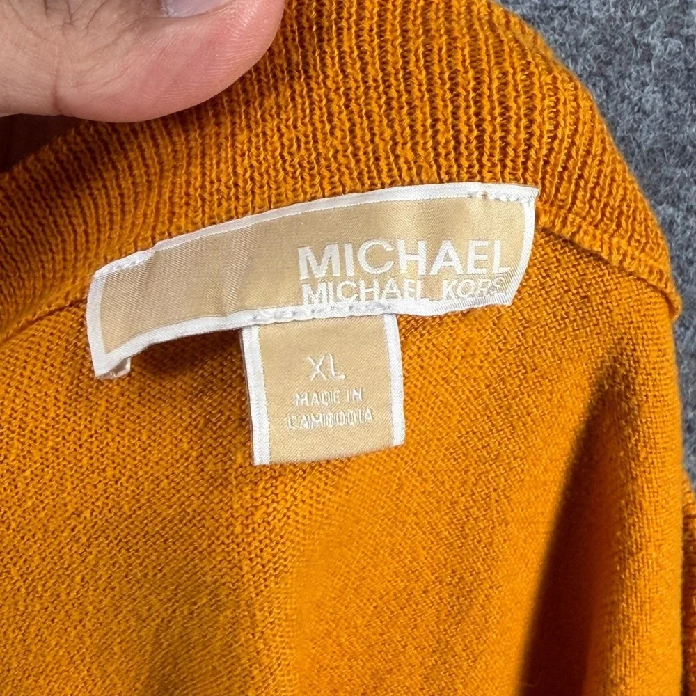 Michael‎ Kors Short-Sleeve Crop Top Womens XL Mustard Everyday Comfy Crewneck